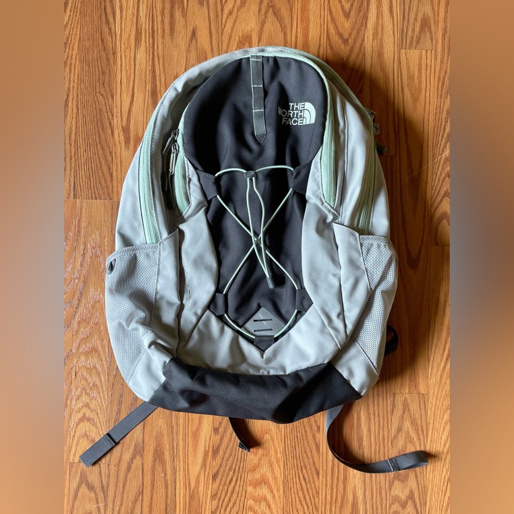 The North Face Jester Backpack Light & Dark Gray Green Mint School Bag